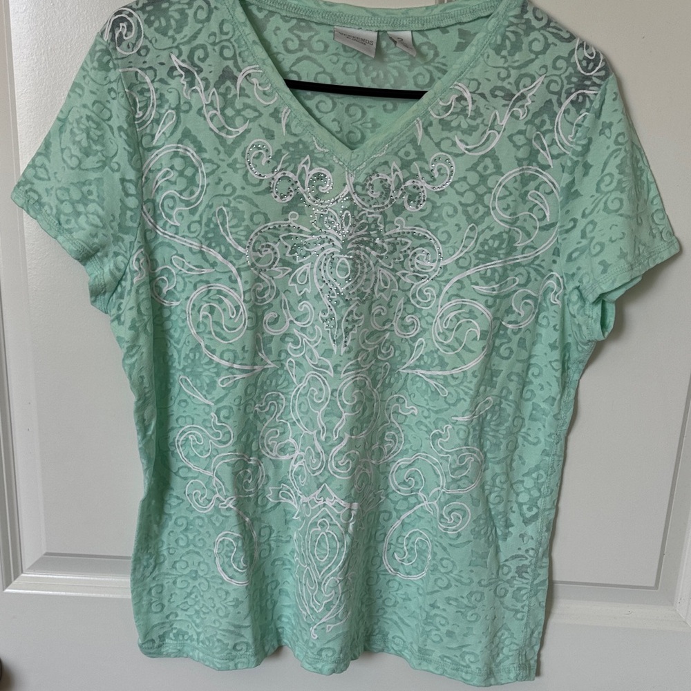 Mint Green V-Neck Women’s Top